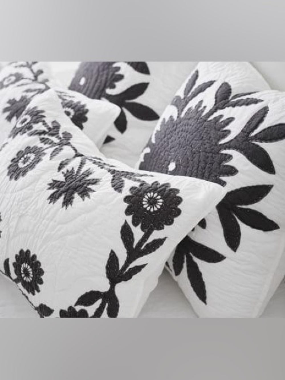 Pottery Barn charcoal quilted LILO Pillow Sham (set of two)